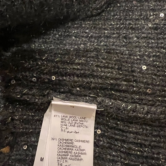 Women’s Brunello Cucinelli NEW Sequin Crochet Cardigan Gray Cashmere Blend Sz S - Picture 8 of 13